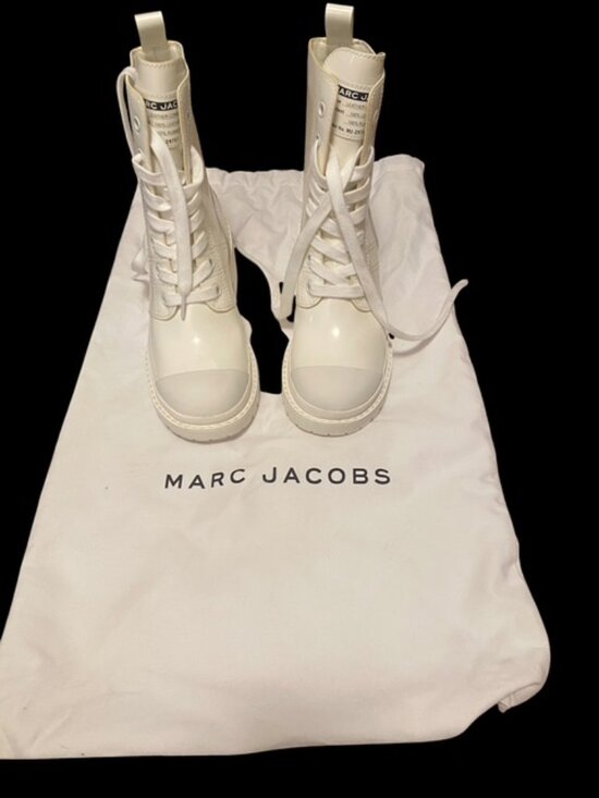 Marc Jacobs Shoes - Marc Jacobs White Bristol Combat Boots Size 38.5 - Excellent Condition!